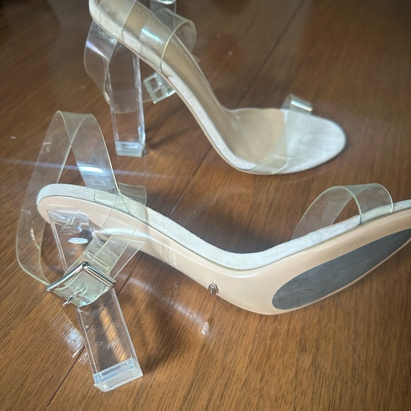 Tony Bianco Kiki Heels in Clear Vynalite & Blush Size 7 Ankle Strap Cinderella - Picture 5 of 6